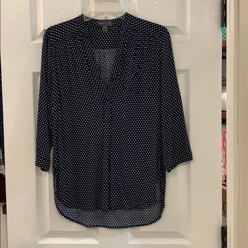Black and White small polka dot shirt